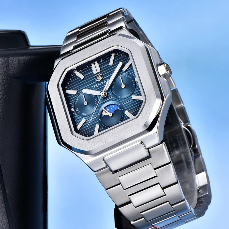 Benyar Modelo Cuadrado  Fecha-Luna 37mm